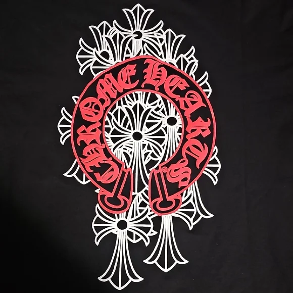 Chrome Hearts Black Tee with Red and White Design - Picture 2 of 16